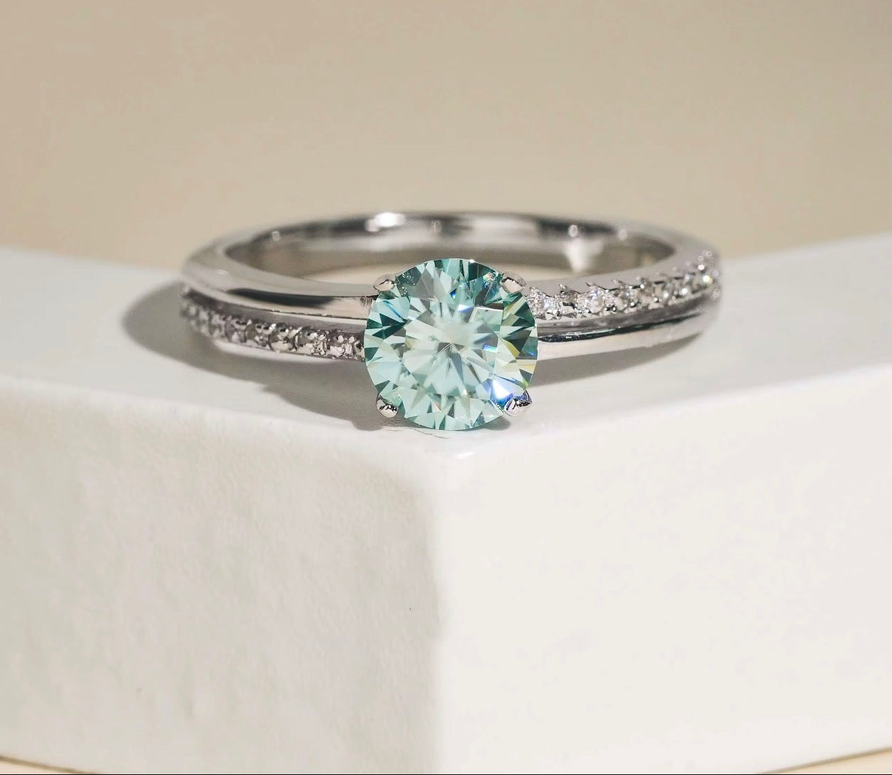 Sky blue Dimond promise ring