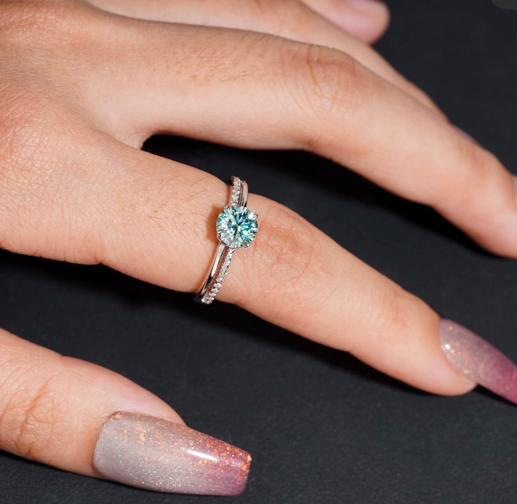 Sky blue Dimond promise ring