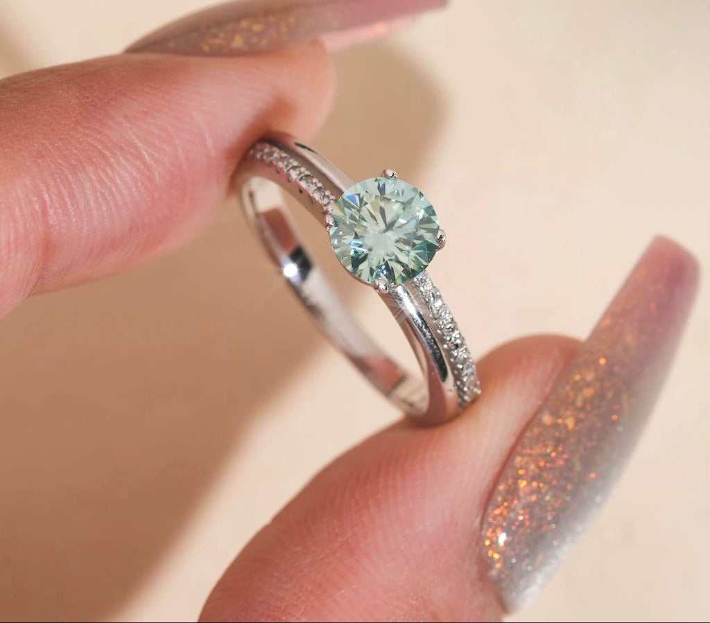 Sky blue Dimond promise ring