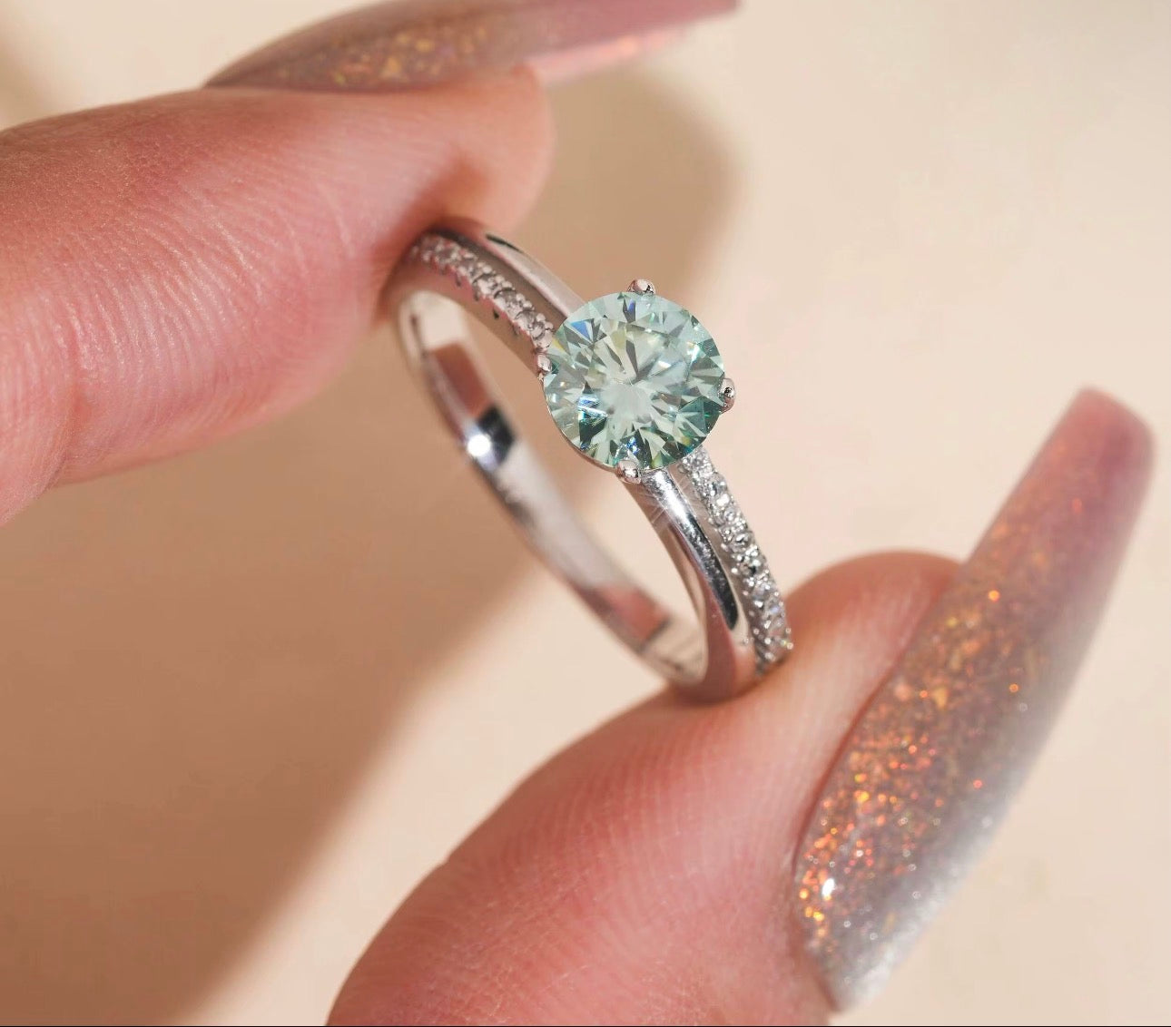 Sky blue Dimond promise ring